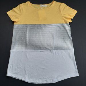 YunJey Yellow Color Block T-Shirt